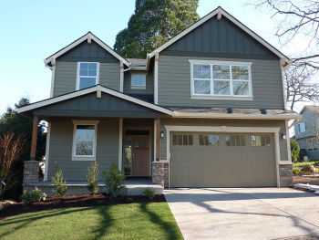 photo of garage side of completed Avocet home plan